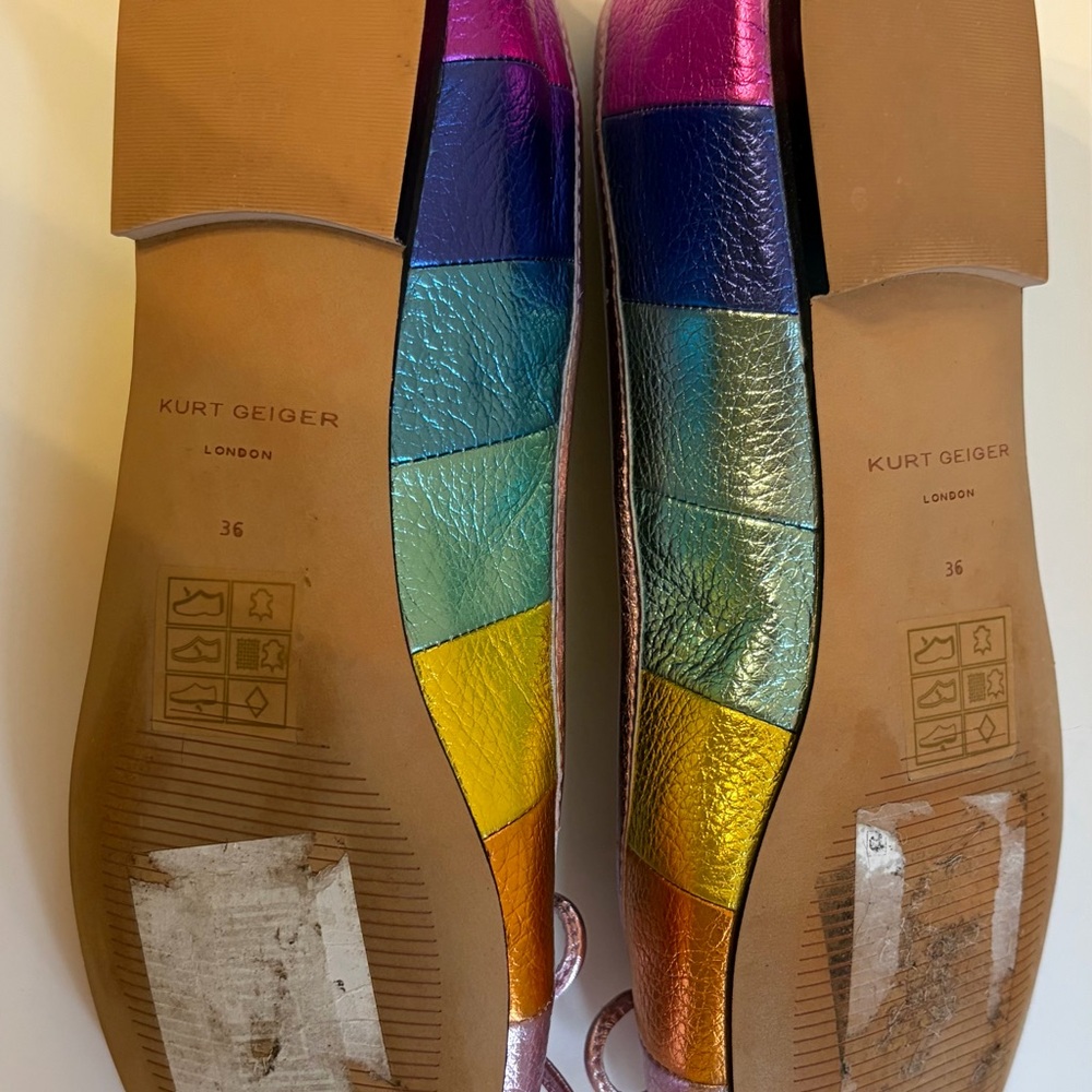 Kurt Geiger Pink, Purple, and Orange Flats - Picture 4 of 5